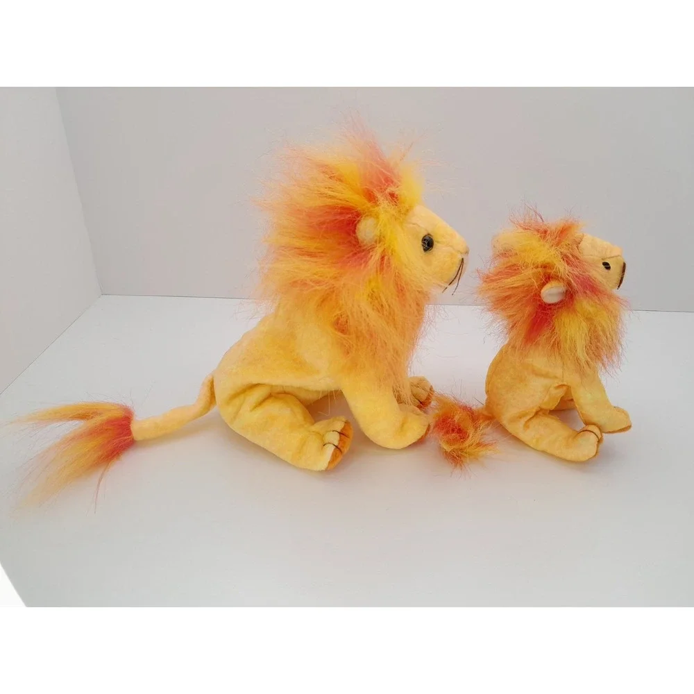 Ty Beanie Baby & Teenie Beanie - Lot of 2 (Bushy the Orange Lion) 2000 Plush Set